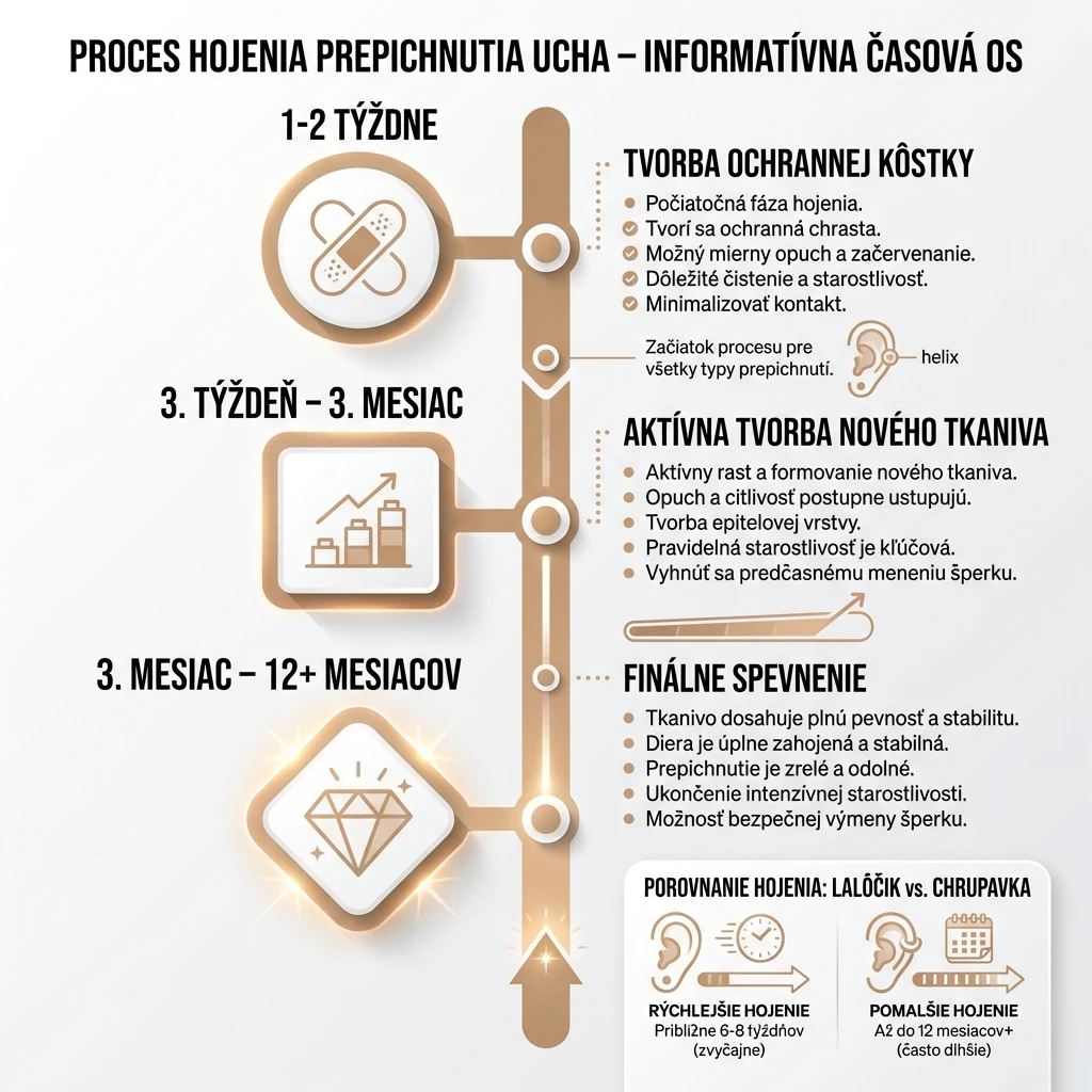 Hojenie ušných dierok – fáza remodelácie