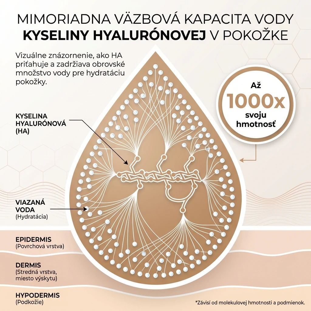 Kyselina hyalurónová v pleti - ilustrácia hydratácie